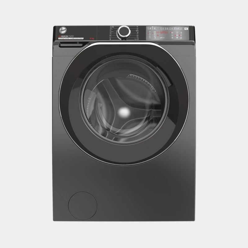 غسالة ملابس هوفر H-Wash 500 سعة 9 كجم جرافيت أنثراسايت فئة A مع سرعة دوران 1400 دورة في الدقيقة، اتصال Wi-Fi، وضع KG، و 16 برنامج غسيل لغسيل فعال للملابس - هوفر